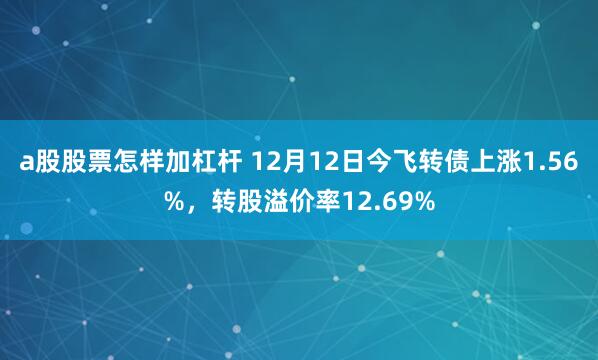 a股股票怎样加杠杆 12月12日今飞转债上涨1.56%，转股溢价率12.69%